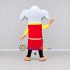 Custom Gray and Red Elephant in an Apron Mascot Costume Adult Full Body Suit for Community Events Custom Gray and Red Elephant in an Apron Mascot Costume Adult Full Body Suit for Community Events