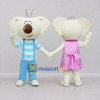 Custom Cream and Multicolor Koala Characters in Casual Outfits Mascot Costume Adult Full Body Suit for School Events