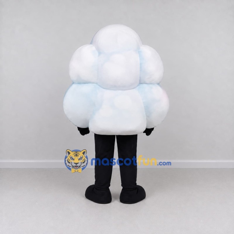 Custom White and Black Thundercloud Mascot Costume Adult Full Body Suit for School Events Custom White and Black Thundercloud Mascot Costume Adult Full Body Suit for School Events