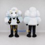 Custom White and Black Thundercloud Mascot Costume Adult Full Body Suit for School Events
