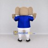 Custom Tan and Blue Elephant in Sportswear Mascot Costume Adult Full Body Suit for Sports Events