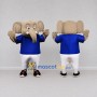Custom Tan and Blue Elephant in Sportswear Mascot Costume Adult Full Body Suit for Sports Events