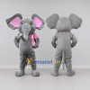 Custom Gray and Pink Elephant with a Scarf Mascot Costume Adult Full Body Suit for School Events Custom Gray and Pink Elephant with a Scarf Mascot Costume Adult Full Body Suit for School Events