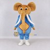 Custom Tan and Blue Mammoth in an Outfit Mascot Costume Adult Full Body Suit for Wildlife Events