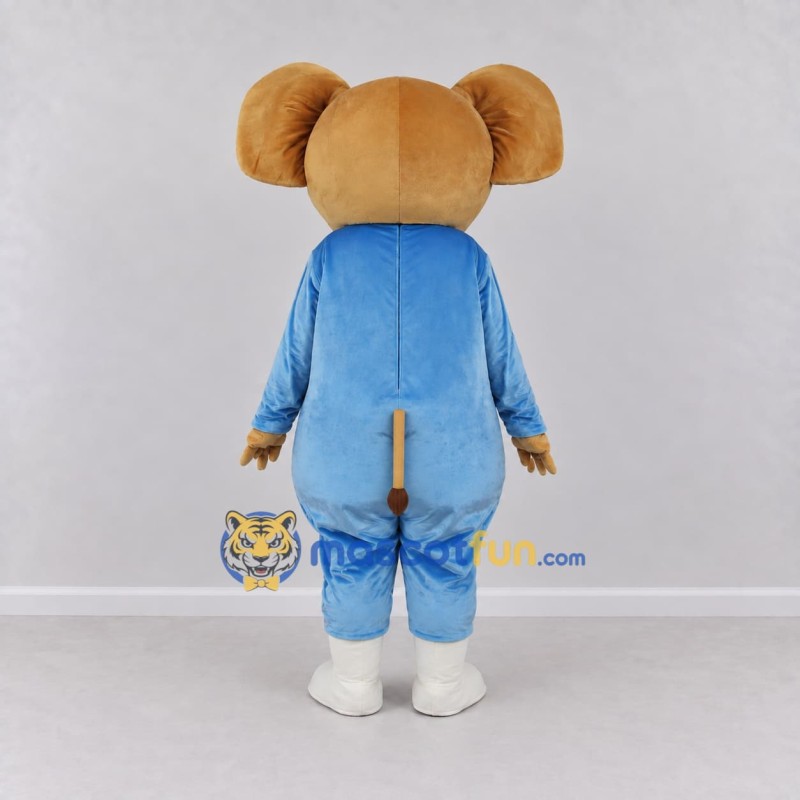 Custom Tan and Blue Mammoth in an Outfit Mascot Costume Adult Full Body Suit for Wildlife Events
