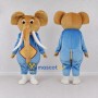 Custom Tan and Blue Mammoth in an Outfit Mascot Costume Adult Full Body Suit for Wildlife Events