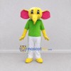 Custom Yellow and Green Elephant in a Shirt and Pants Mascot Costume Adult Full Body Suit for School Events Custom Yellow and Green Elephant in a Shirt and Pants Mascot Costume Adult Full Body Suit for School Events
