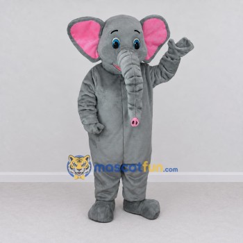 Custom Gray and Pink Elephant Mascot Costume Adult Full Body Suit for Wildlife Events