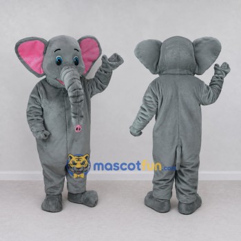 Custom Gray and Pink Elephant Mascot Costume Adult Full Body Suit for Wildlife Events