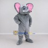 Custom Gray and Pink Elephant with a Raised Trunk Mascot Costume Adult Full Body Suit for Wildlife Events