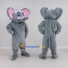 Custom Gray and Pink Elephant with a Raised Trunk Mascot Costume Adult Full Body Suit for Wildlife Events