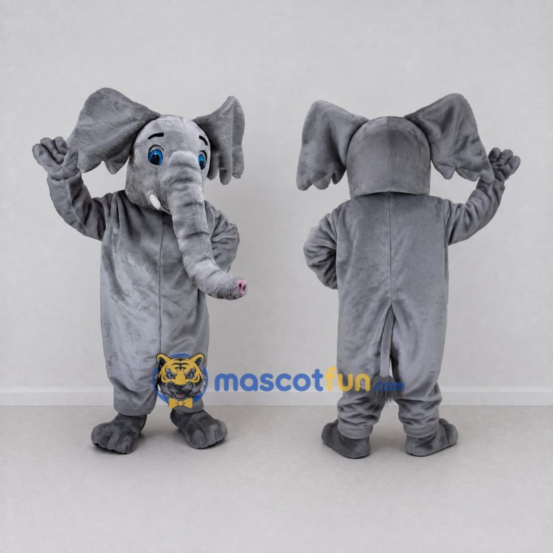Custom Gray Elephant Mascot Costume Adult Full Body Suit for Wildlife Events Custom Gray Elephant Mascot Costume Adult Full Body Suit for Wildlife Events