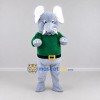 Custom Gray and Green Elephant in a Belted Shirt Mascot Costume Adult Full Body Suit for School Events