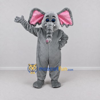 Custom Gray and Pink Elephant Mascot Costume Adult Full Body Suit for Wildlife Events