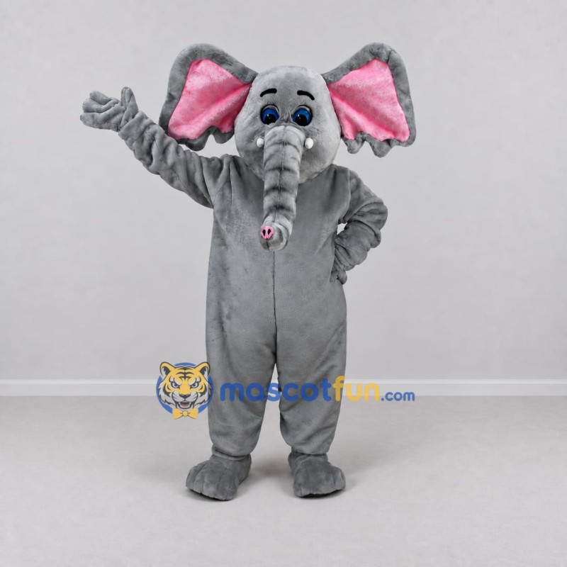 Custom Gray and Pink Elephant Mascot Costume Adult Full Body Suit for Wildlife Events Custom Gray and Pink Elephant Mascot Costume Adult Full Body Suit for Wildlife Events