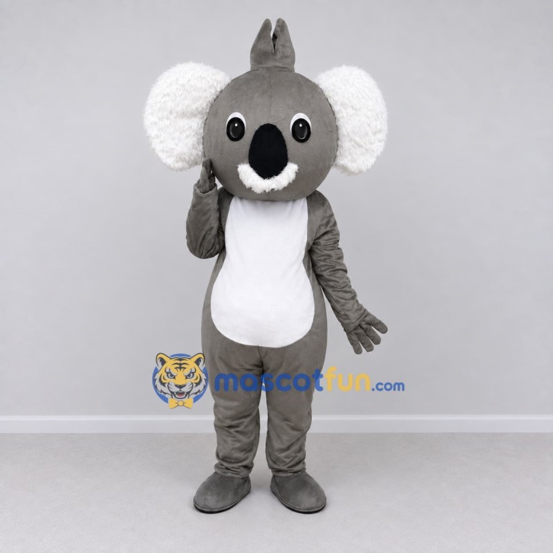 Custom Gray and White Koala Mascot Costume Adult Full Body Suit for Wildlife Events