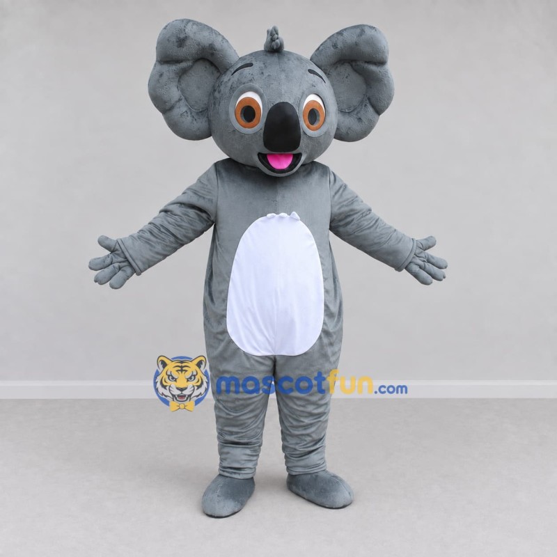 Custom Gray and White Koala Character Mascot Costume Adult Full Body Suit for Wildlife Events Custom Gray and White Koala Character Mascot Costume Adult Full Body Suit for Wildlife Events