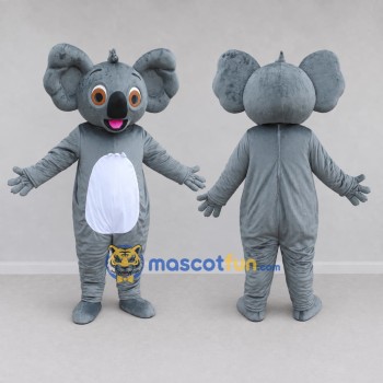 Custom Gray and White Koala Character Mascot Costume Adult Full Body Suit for Wildlife Events