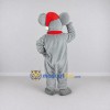 Custom Gray and Red Mouse in a Santa Hat and Scarf Mascot Costume Adult Full Body Suit for Christmas Events Custom Gray and Red Mouse in a Santa Hat and Scarf Mascot Costume Adult Full Body Suit for Christmas Events