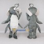 Custom Gray and White Mosquito Mascot Costume Adult Full Body Suit for School Events