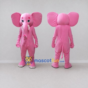 Custom Pink Elephant Mascot Costume Adult Full Body Suit for School Events