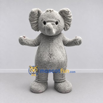 Custom Light Gray Elephant Character Mascot Costume Adult Full Body Suit for School Events Custom Light Gray Elephant Character Mascot Costume Adult Full Body Suit for School Events
