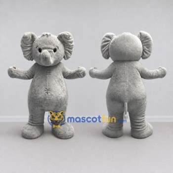 Custom Light Gray Elephant Character Mascot Costume Adult Full Body Suit for School Events