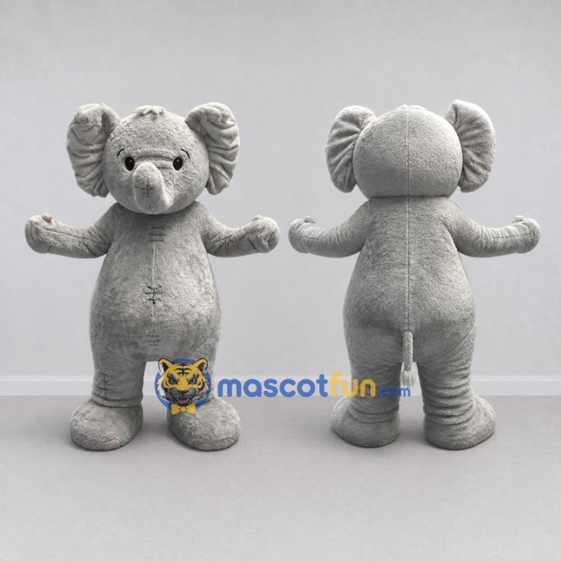 Custom Light Gray Elephant Character Mascot Costume Adult Full Body Suit for School Events Custom Light Gray Elephant Character Mascot Costume Adult Full Body Suit for School Events