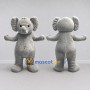 Custom Light Gray Elephant Character Mascot Costume Adult Full Body Suit for School Events