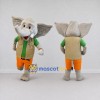 Custom Gray and Orange Elephant in a Vest and Shorts Mascot Costume Adult Full Body Suit for Outdoor Events Custom Gray and Orange Elephant in a Vest and Shorts Mascot Costume Adult Full Body Suit for Outdoor Events
