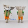 Custom Gray and Orange Elephant in a Vest and Shorts Mascot Costume Adult Full Body Suit for Outdoor Events