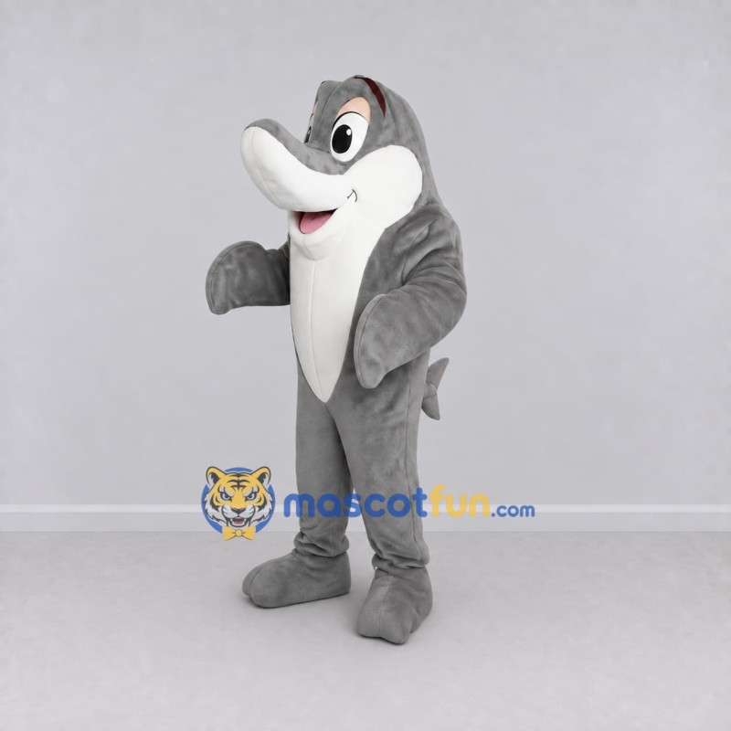 Custom Gray and White Dolphin Mascot Costume Adult Full Body Suit for Ocean Events Custom Gray and White Dolphin Mascot Costume Adult Full Body Suit for Ocean Events