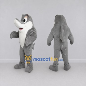 Custom Gray and White Dolphin Mascot Costume Adult Full Body Suit for Ocean Events
