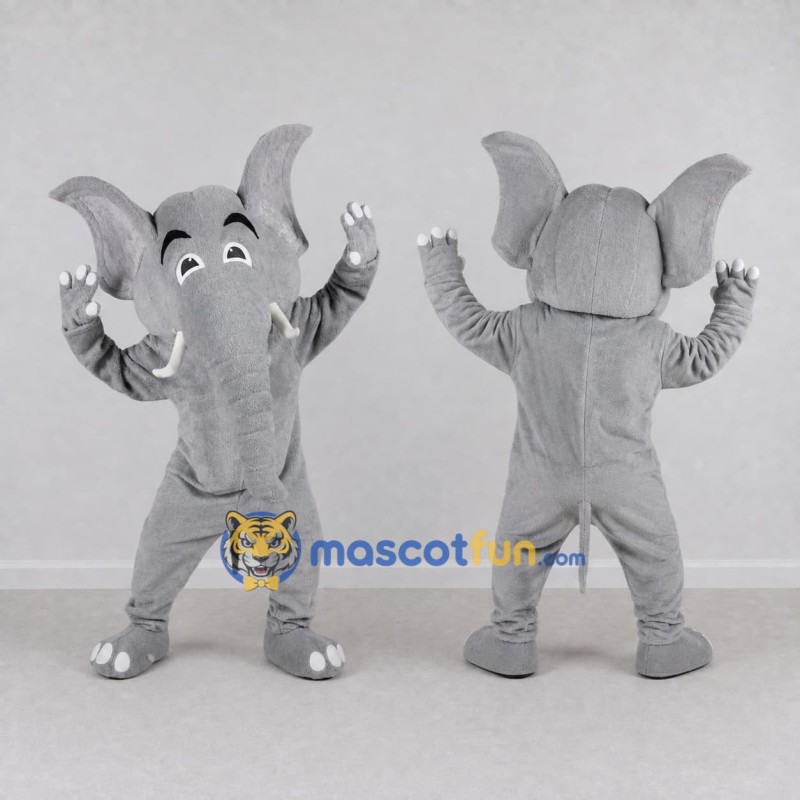 Custom Gray Elephant Mascot Costume Adult Full Body Suit for Wildlife Events Custom Gray Elephant Mascot Costume Adult Full Body Suit for Wildlife Events