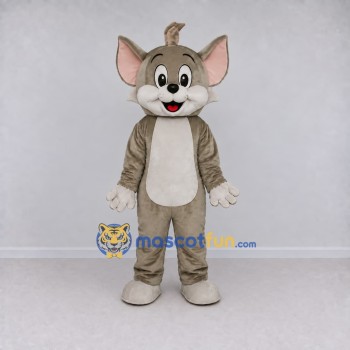 Custom Gray and White Cat Character Mascot Costume Adult Full Body Suit for School Events