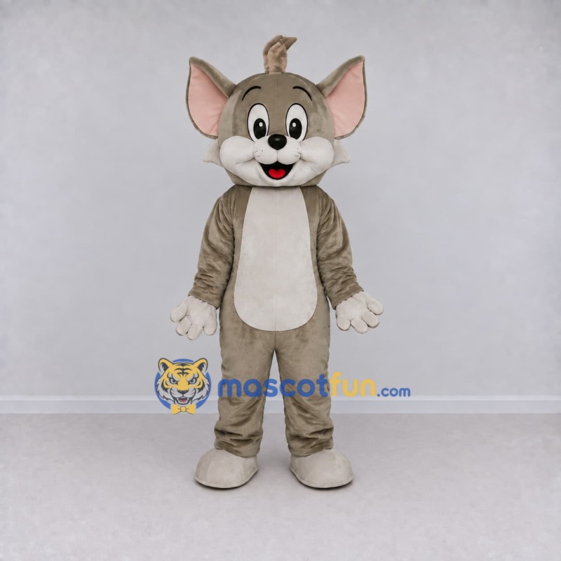 Custom Gray and White Cat Character Mascot Costume Adult Full Body Suit for School Events Custom Gray and White Cat Character Mascot Costume Adult Full Body Suit for School Events