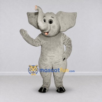 Custom Light Gray Elephant with a Raised Trunk Mascot Costume Adult Full Body Suit for Wildlife Events Custom Light Gray Elephant with a Raised Trunk Mascot Costume Adult Full Body Suit for Wildlife Events