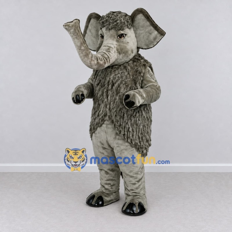 Custom Gray Mammoth Character Mascot Costume Adult Full Body Suit for Wildlife Events Custom Gray Mammoth Character Mascot Costume Adult Full Body Suit for Wildlife Events