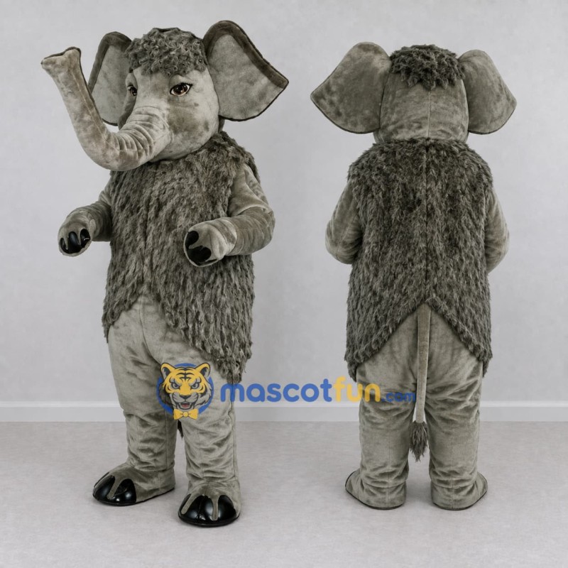 Custom Gray Mammoth Character Mascot Costume Adult Full Body Suit for Wildlife Events Custom Gray Mammoth Character Mascot Costume Adult Full Body Suit for Wildlife Events