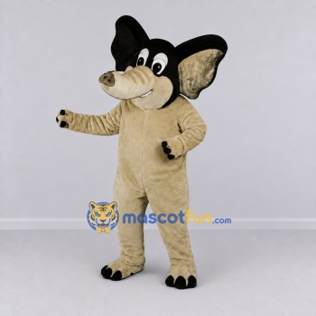 Custom Cream and Black Elephant Character Mascot Costume Adult Full Body Suit for School Events Custom Cream and Black Elephant Character Mascot Costume Adult Full Body Suit for School Events