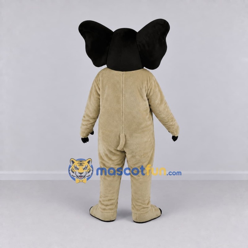 Custom Cream and Black Elephant Character Mascot Costume Adult Full Body Suit for School Events Custom Cream and Black Elephant Character Mascot Costume Adult Full Body Suit for School Events