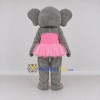 Custom Gray and Pink Elephant in a Tutu Mascot Costume Adult Full Body Suit for Dance Events Custom Gray and Pink Elephant in a Tutu Mascot Costume Adult Full Body Suit for Dance Events