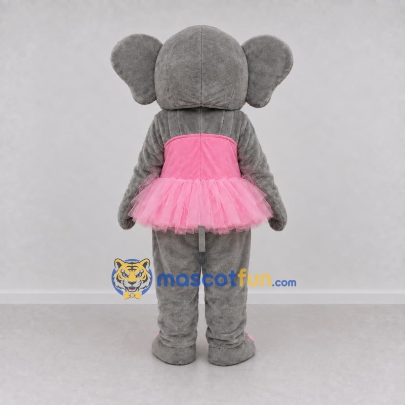 Custom Gray and Pink Elephant in a Tutu Mascot Costume Adult Full Body Suit for Dance Events Custom Gray and Pink Elephant in a Tutu Mascot Costume Adult Full Body Suit for Dance Events