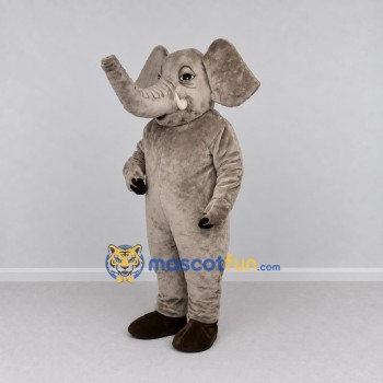 Custom Gray Elephant with a Raised Trunk Mascot Costume Adult Full Body Suit for Wildlife Events