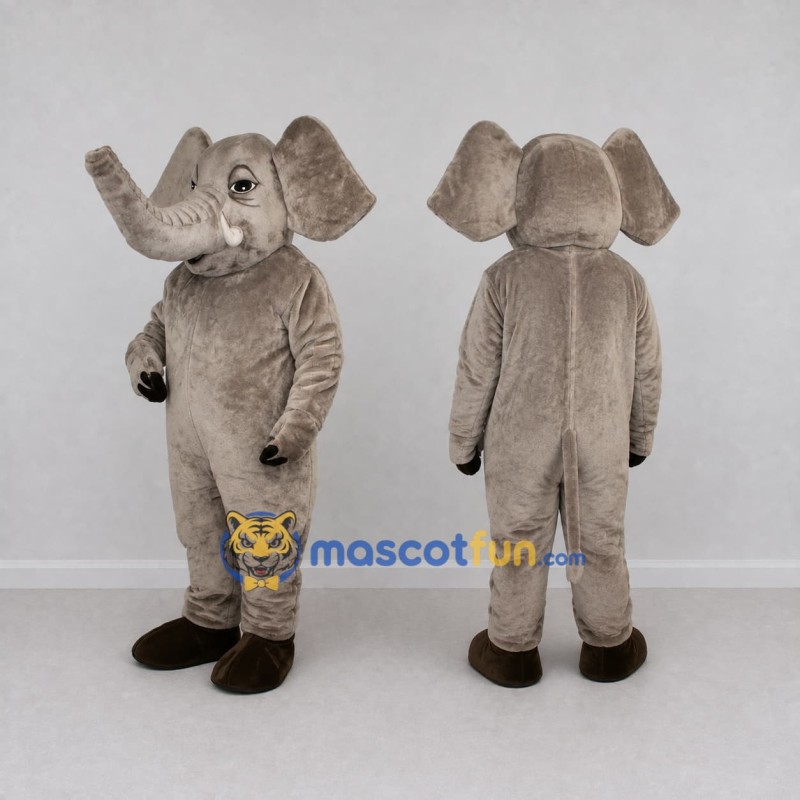 Custom Gray Elephant with a Raised Trunk Mascot Costume Adult Full Body Suit for Wildlife Events Custom Gray Elephant with a Raised Trunk Mascot Costume Adult Full Body Suit for Wildlife Events