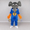 Custom Gray and Blue Elephant in a Jumpsuit Mascot Costume Adult Full Body Suit for School Events Custom Gray and Blue Elephant in a Jumpsuit Mascot Costume Adult Full Body Suit for School Events