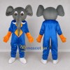 Custom Gray and Blue Elephant in a Jumpsuit Mascot Costume Adult Full Body Suit for School Events Custom Gray and Blue Elephant in a Jumpsuit Mascot Costume Adult Full Body Suit for School Events
