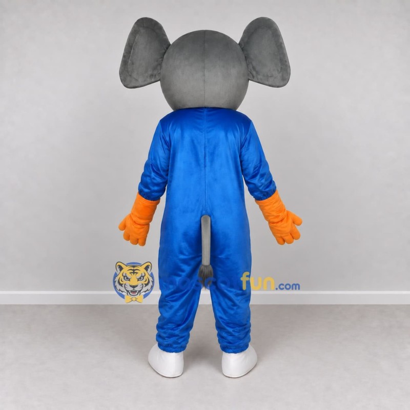 Custom Gray and Blue Elephant in a Jumpsuit Mascot Costume Adult Full Body Suit for School Events Custom Gray and Blue Elephant in a Jumpsuit Mascot Costume Adult Full Body Suit for School Events