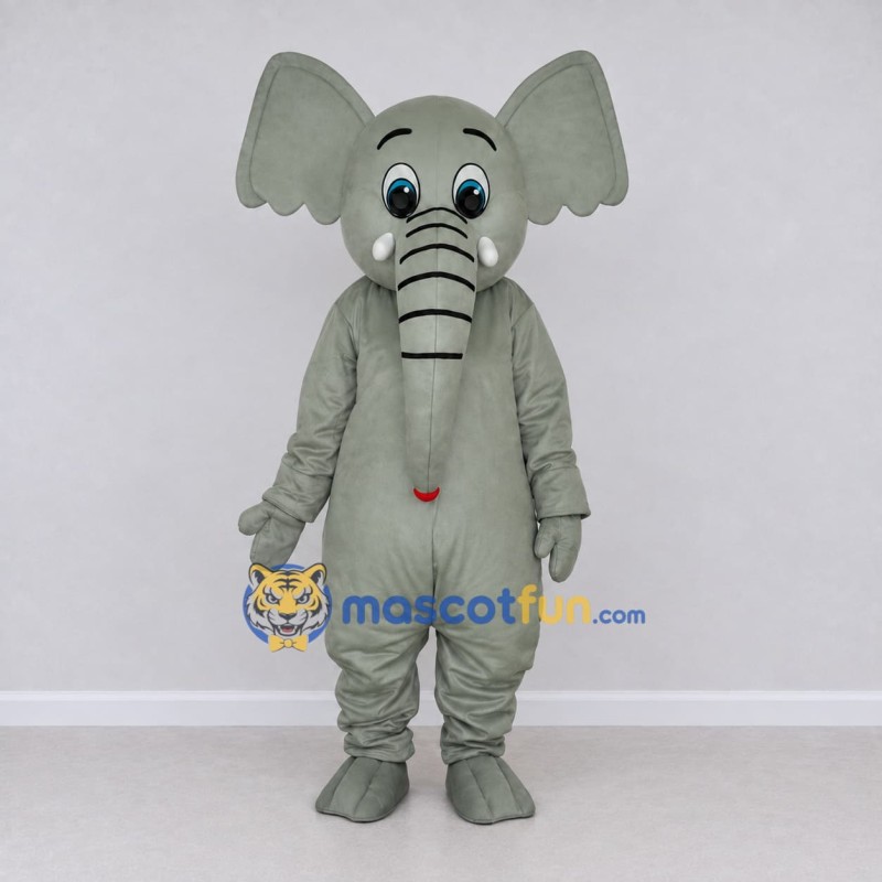 Custom Gray Elephant Mascot Costume Adult Full Body Suit for Wildlife Events Custom Gray Elephant Mascot Costume Adult Full Body Suit for Wildlife Events