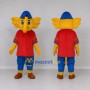 Custom Yellow and Red Elephant in a Shirt and Cap Mascot Costume Adult Full Body Suit for School Events